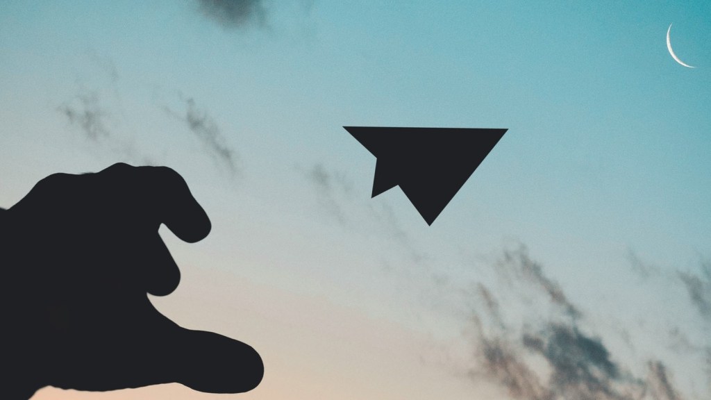 Throwing paper plane into the sky - creative visualization