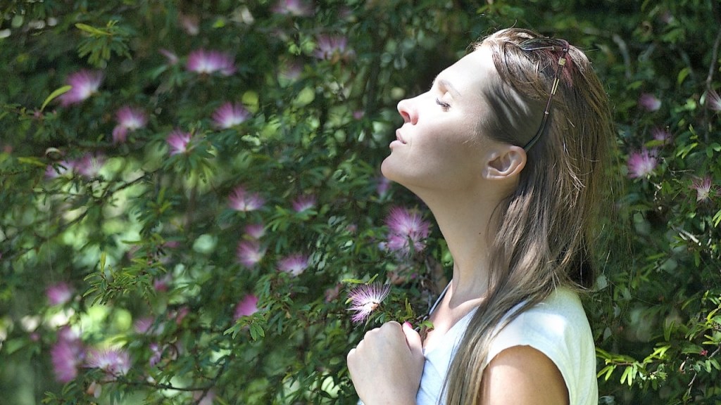 Woman outdoors practicing creative visualization
