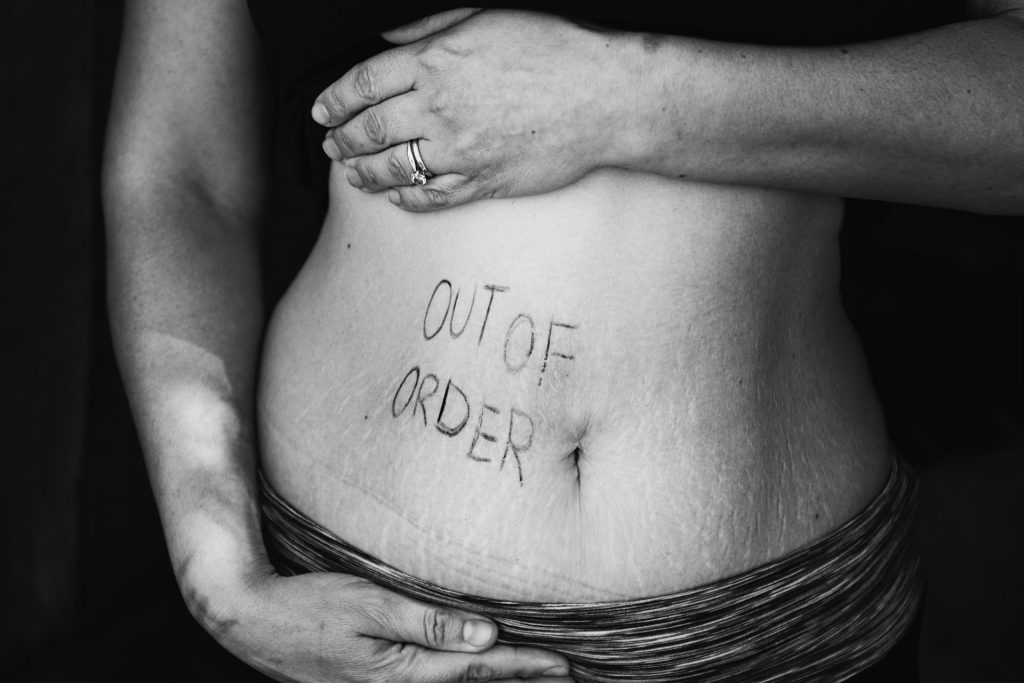 Woman's stomach having problems