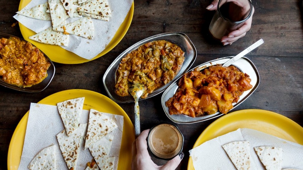 Dishes of Indian food with Masala curry