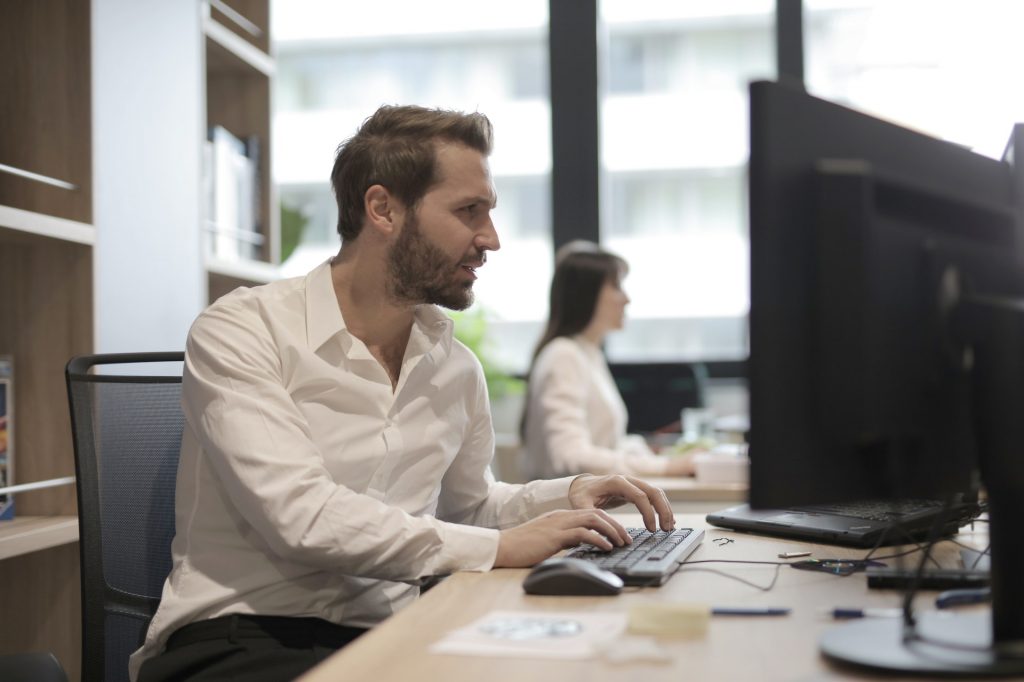 Man on computer