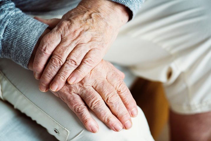Elderly arthritic hands