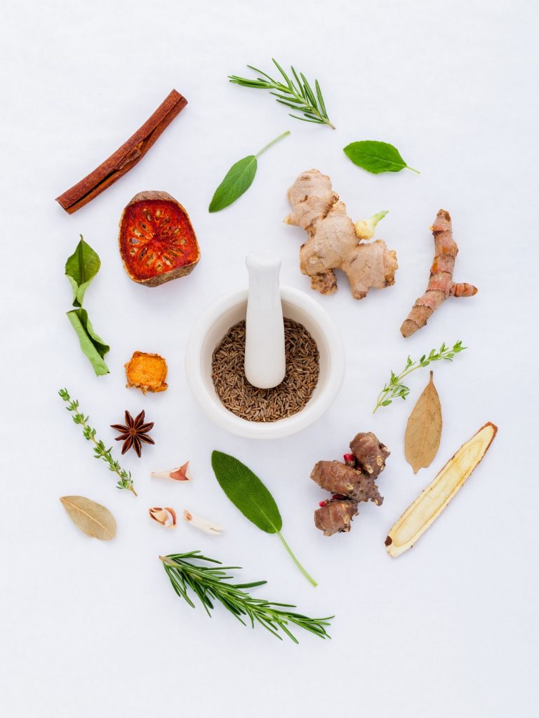 Various Herbs and Ginger