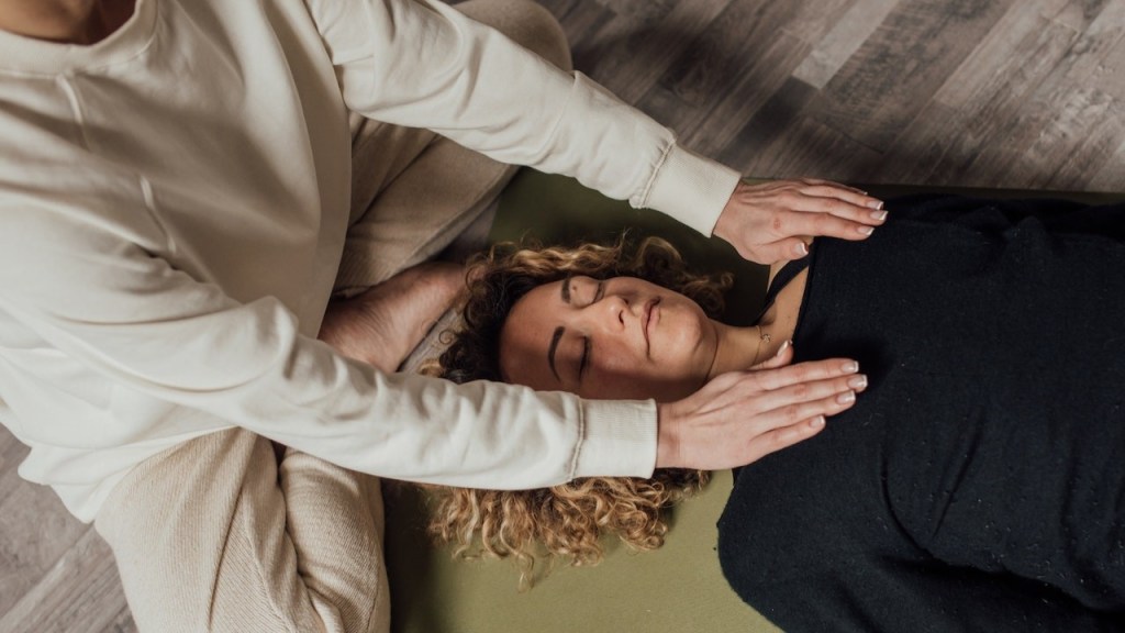 Woman working with Yoga Nidra therapy