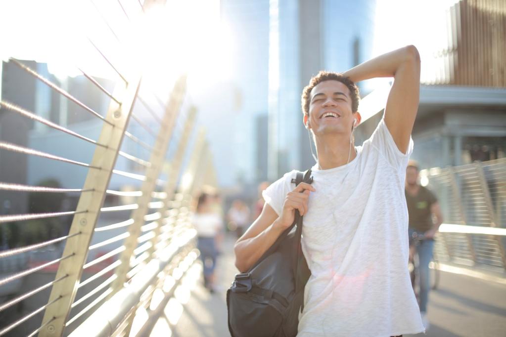 Man being his own best friend
