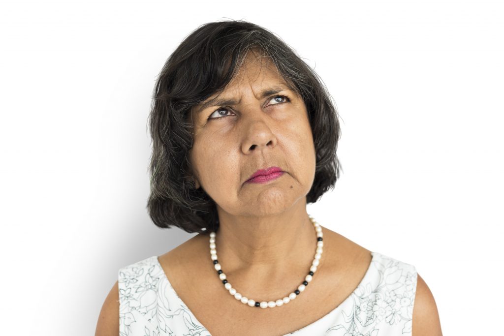 Grumpy woman
