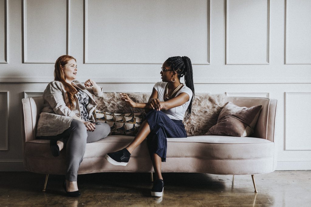 Two women really communicating
