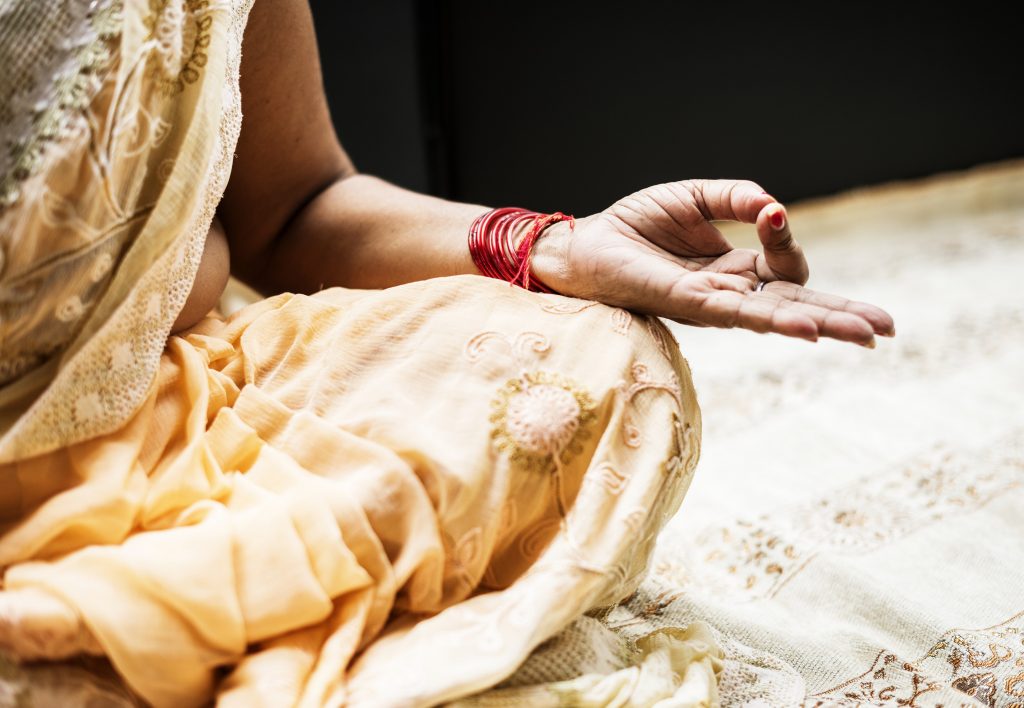 Woman in India practicing yoga