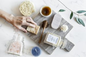 Woman making aromatherapy ingredients