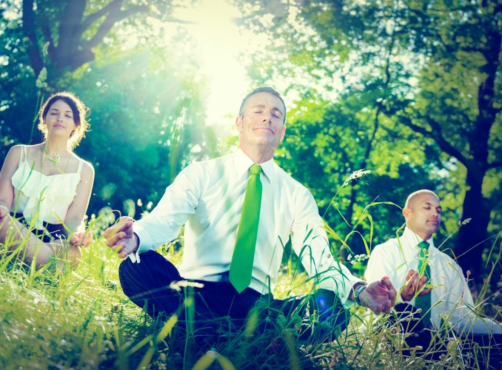 business people meditating - Science of meditation