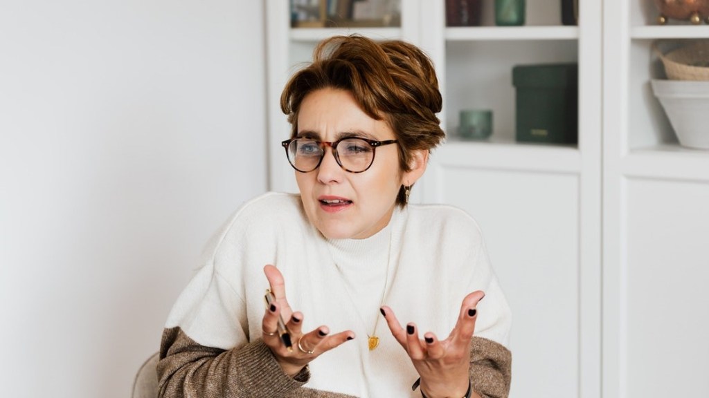 Menopausal woman looking confused