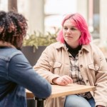 People setting boundaries during a conversation